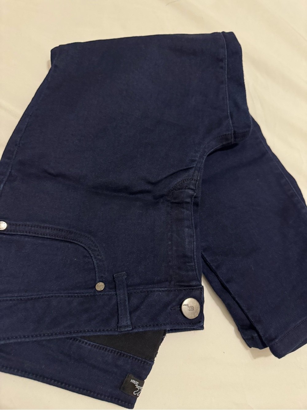 Women’s Navy Blue Jeans - Classic Straight Fit 3/4 length